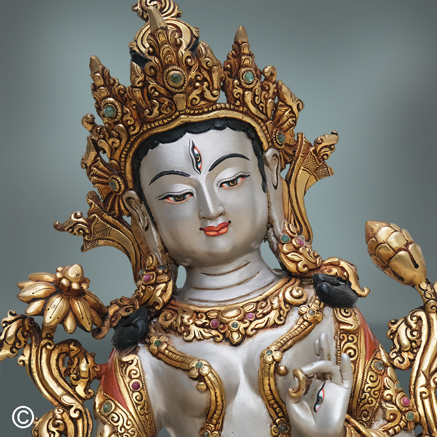 Weisse Tara Figur aus Nepal 